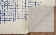 Maddox Transitional Abstract, Ivory/Blue