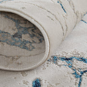 Indio Modern Abstract, Ivory/Blue/Black