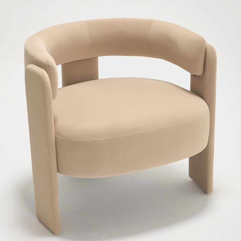 Accent Chair for Living Room, Velvet Comfy Single Sofa Chair Mid-Century Modern Armchair Wooden Legs for Bedroom Office Reading