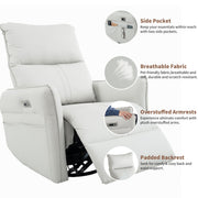 29.92" 270 Power Swivel Rocker Recliner Chair, Electric Glider Reclining Sofa With USB Ports, Power Swivel Glider, Rocking Chair Nursery Recliners For Living Room Bedroom