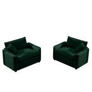 Modern Classic Fabric Single Chair Deep Seat Sofa With Pillow