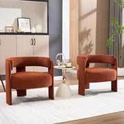 Accent Chair for Living Room, Velvet Comfy Single Sofa Chair Mid-Century Modern Armchair Wooden Legs for Bedroom Office Reading