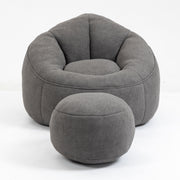 Bedding Bean Bag Sofa Chair High Pressure Foam With Footrest