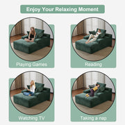 Oversized Chaise Lounge Chair Cozy Cloud Couch With 3 Throw Pillows And Wide Armrest