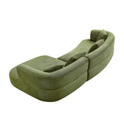 110.63 inch Curved Sofa,4-Seat Modular Curved Green Sofa with 4 Free Pillows, Modern Sectional Sofa,Upholstered Comfy Couch for Living Room,Office