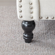 Rolled Arm Sofa With Nailhead Trim, 1 Seater Upholstered Couch With Wooden Legs