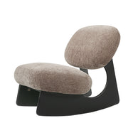 Modern Curved Hollow Base Rocking Accent Chair, Soft Textured Chenille Upholstered Armless Rocker Lounge Chair, Unique Sculptural Rocking Chair for Living Room Bedroom Nursery