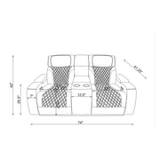 JULIAN SILVER 2PC LOVESEAT WITH PHR, LED & SPEAKER AND SOFA