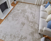 Prasad Modern Abstract, Ivory/Taupe/Silver