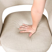 Modern Luxury Swivel Accent Chair 1pc Taupe Velvet Upholstery Solid Wood Stylish Home Furniture