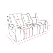 GARY BLACK LEATHER 3 PIECE POWER CONSOLE RECLINING LOVESEAT,SOFA AND RECLINER