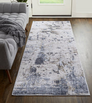 Laina Transitional Abstract, Ivory/Gray/Blue