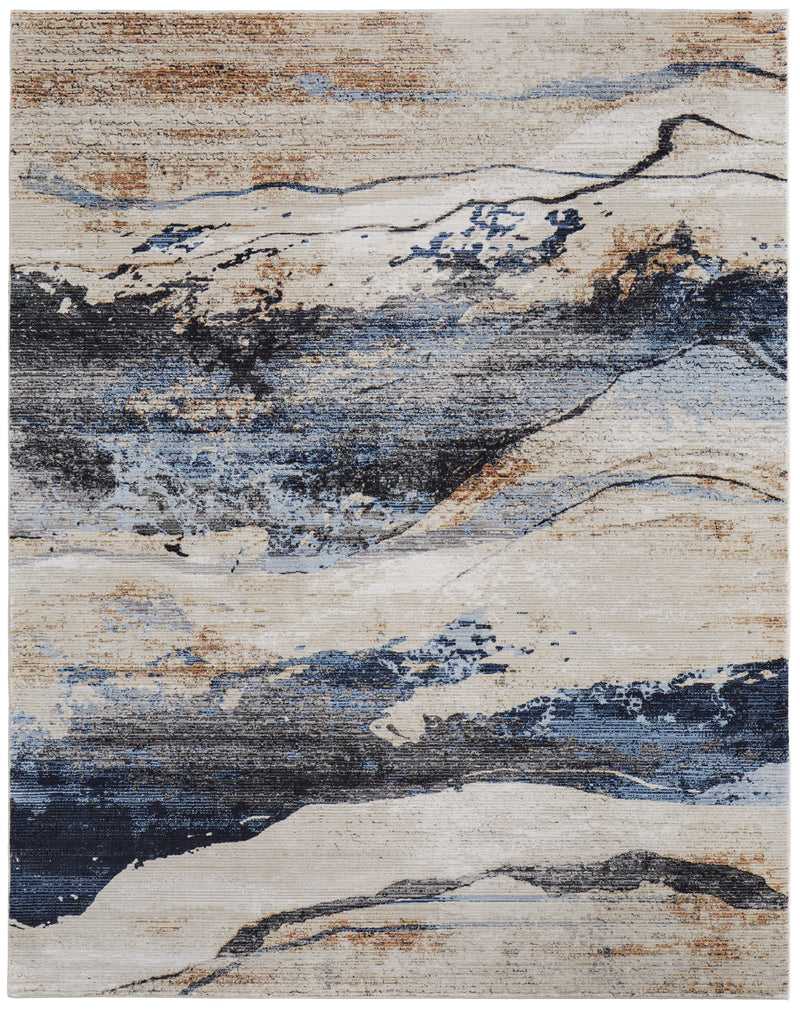 Sonora Modern Abstract, Tan/Blue/Gray