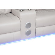 BENZ LED & Power Reclining Loveseat Made With Faux Leather in Ice