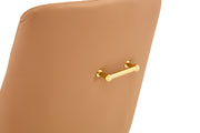 Leather Upholstered Modern Dining Chair with Diamond Tufted Button Back - Dining Room Negotiation Room Cafe Office Accent Chair (Light Brown, Set of 2)