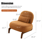 Cute Accent Chair with Solid Wood Legs, Living Room Chair with Soft fabric Cushion, Cozy Bedroom Chair, Comfy Armless Reading Chair for Apartment, Waiting Room, Balcony,Set of 2 (Caramel)