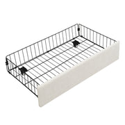 Large-capacity upholstered storage bed with drawers,Beige,King