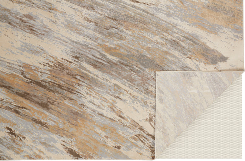 Parker Transitional Abstract, Ivory/Tan/Brown