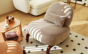 Cute Accent Chair with Solid Wood Legs, Living Room Chair with Soft Fabric Cushion, Cozy Bedroom Chair, Comfy Armless Reading Chair for Apartment, Waiting Room, Balcony,Set of 2(Camel)