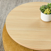 Round Storage Ottoman, 2 In 1 Function, End Table And Ottoman