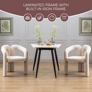 Contemporary Designed Velvet Fabric Upholstered Accent/Dining Chair /Barrel Side Chairs Kitchen Armchair for Living Room set of 2 (Beige Velvet)