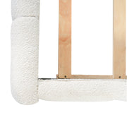 Queen Size Upholstered Bed Frame With Boucle Fabric And Thick Headboard, Off white