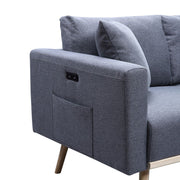 Easton - Fabric Living Room Set With USB Charging Ports Pockets And Pillows (Set of 2)