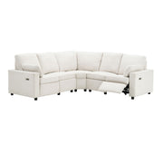 Power Recliner Sectional Sofa Home Theater Reclining Sofa With Two USB Ports, Two Storage Drawers For Living Room