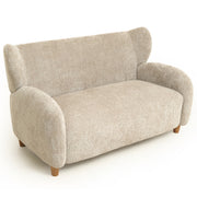 Nordic Chair Laid-back Style loveseats 58 inches - chenille Fabric Sofa Chair, Decorative Sofa, Curved Backrest, Living Room Study Leisure Room ,Camel