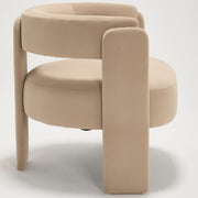 Accent Chair for Living Room, Velvet Comfy Single Sofa Chair Mid-Century Modern Armchair Wooden Legs for Bedroom Office Reading