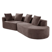 116' Modern Curved Sectional Sofa with High-Density Fully Compressed Sponge and Chaise Lounge, 2-Piece Set, Fully Assembled Right Hand Facing, Perfect for Living Room, Lounge