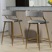 Counter Height Bar Stools With Powder Coating Base And Footrest (Set of 2) -