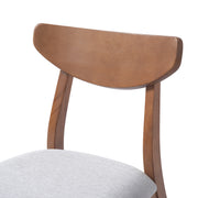 3-Piece Modern Table Set - Triangular Side Table & 2 Curved Wood Chairs, Minimalist Space-saving Light Brown Finishes for Living Room, Kitchen, Small Space, Easy to Assemble