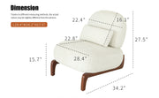 Cute Accent Chair with Solid Wood Legs, Living Room Chair with Soft Fabric Cushion, Cozy Bedroom Chair, Comfy Armless Reading Chair for Apartment, Waiting Room, Balcony,Set of 2 (White)
