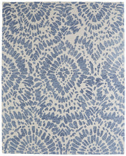 Wallace Modern Abstract, Blue/Ivory