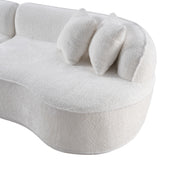 Modern Curved L-Shape Luxury Sectional Oversized Sofa: Minimalist Design, Comfy Sleeper Couch for Living Room, Apartment & Reception Spaces,No Assembly Required