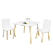 Kids Table And 2 Chairs Set, 3 Piece Toddler Activity Play - White
