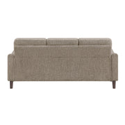 Contemporary 2pc Sofa Set Brown Sofa and Loveseat Chenille Upholstery Foam Comfort Solid Wood Furniture Living Room