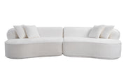 Modern Curved L-Shape Luxury Sectional Oversized Sofa: Minimalist Design, Comfy Sleeper Couch for Living Room, Apartment & Reception Spaces,No Assembly Required