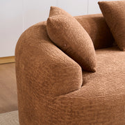 Compression Sponge Sofa Orange Curved Modular Sectional, 30D High-Density Chenille Sleeper Couch for Apartment, Living Room,110'L