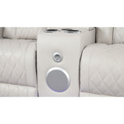 Fortuner Power Reclining 2Pc Living Room Set in Beige Faux Leather with LED Lights, Massage Function, Bluetooth Speakers and Wireless Charging
