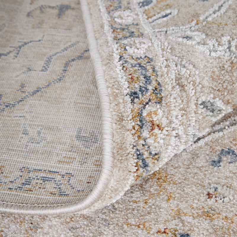 Pasha Transitional Distressed, Taupe/Ivory/Blue