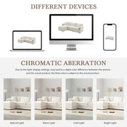 Modular Sectional With Deep And Wide Seat, Cloud Couch Set With Double Cushions Sofa With Movable Ottoman