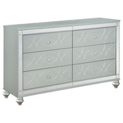 Arabesque - 4 Piece Queen Bedroom Set With LED Headboard - Silver