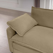 Modern Oversized Modular Cushion Sofa With Ottoman, Low Back, Deep Seating Sofa Set