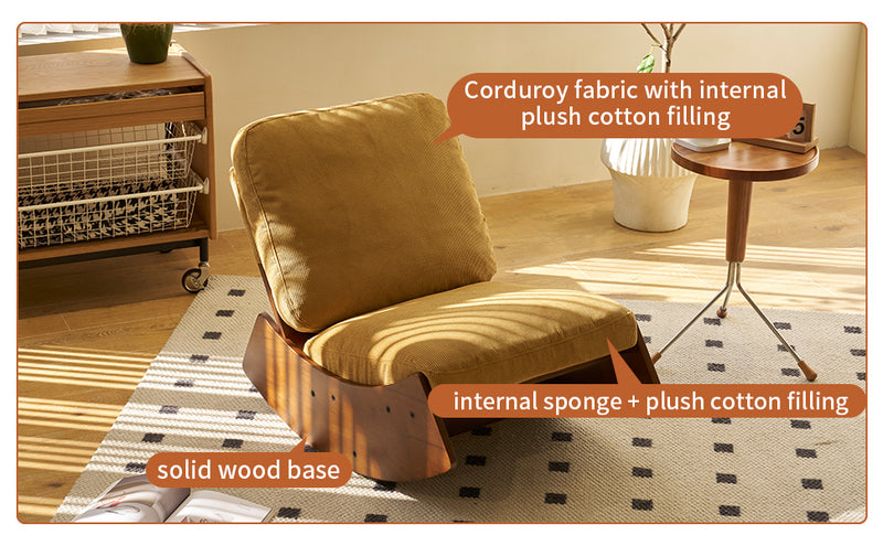 Comfortable Glider Rocking Chair, High-Quality Upholstery Glider Chair, Solid Wood Frame, Perfect for Multiple Settings Accent Reading Chair for Bedroom,Living Room