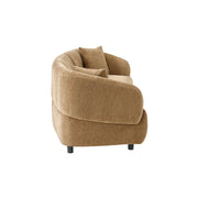 98.5 ' Curved Designed Contemporary 3-Seater Sofa in Mocha: Plush Seating, Streamlined Design, and Durable Frame – Ideal for Stylish Living Spaces