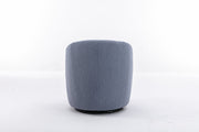 Teddy Fabric Swivel Accent Armchair Barrel Chair With Powder Coating Metal Ring