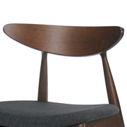 Mid-Century Modern 5-Piece Dining Set with Rubberwood Frame, Ergonomic Chairs in Walnut and Charcoal Finish