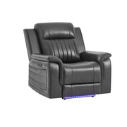 IAN CHARCOAL 3PC POWER SOFA, LOVESEAT AND RECLINER SET